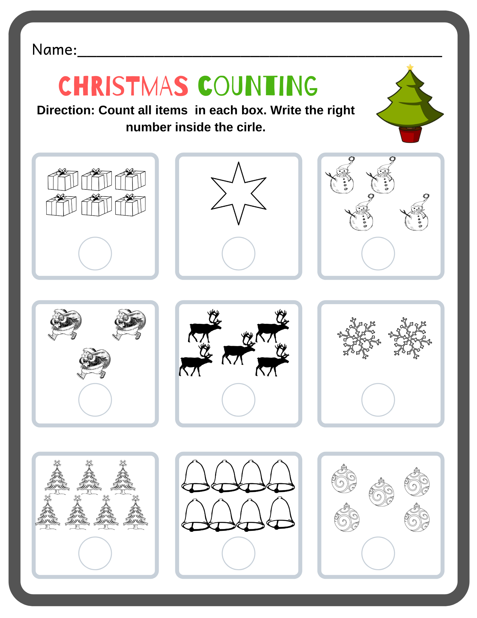 Christmas Preschool Math Activity | Madeteachers with regard to Christmas Worksheets For Preschoolers