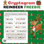 Christmas Reindeer Cryptogram Freebie | Madeteachers Within Free Printable Christmas Cryptogram Worksheets