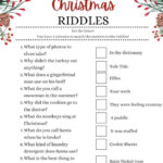 Christmas Riddle Game With Holly Branches And Pine Cones Pertaining To Christmas Riddles Printable Worksheets