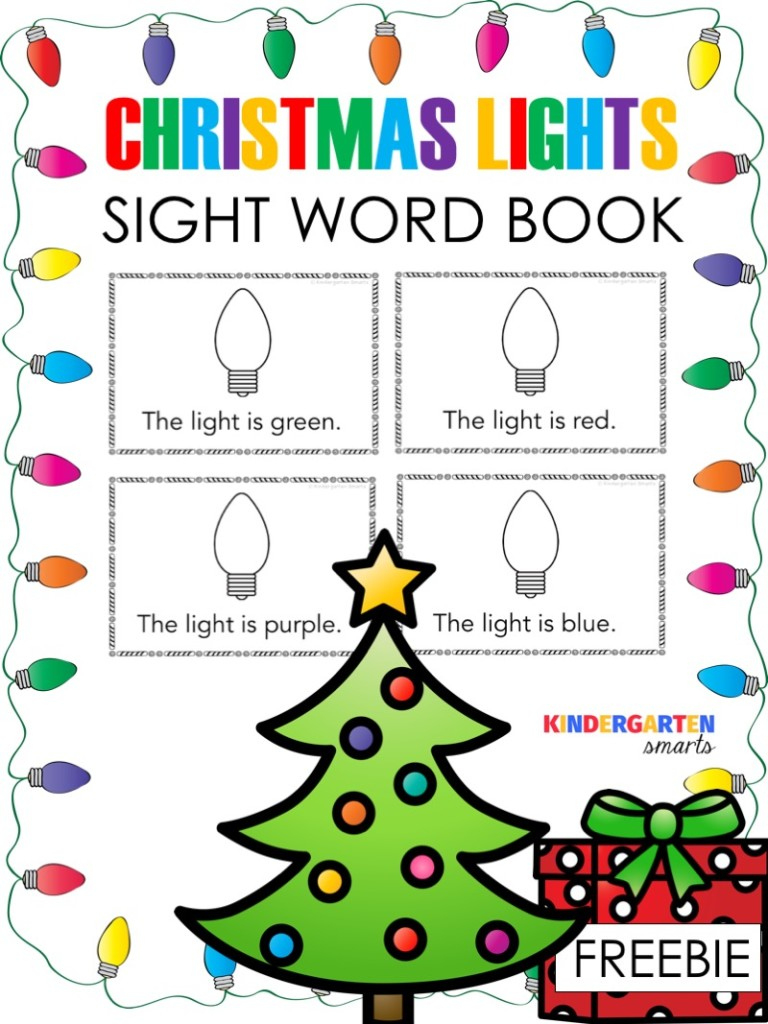 Christmas Sight Word Book With A Freebie - Kindergarten Smarts inside Christmas Sight Words Worksheets