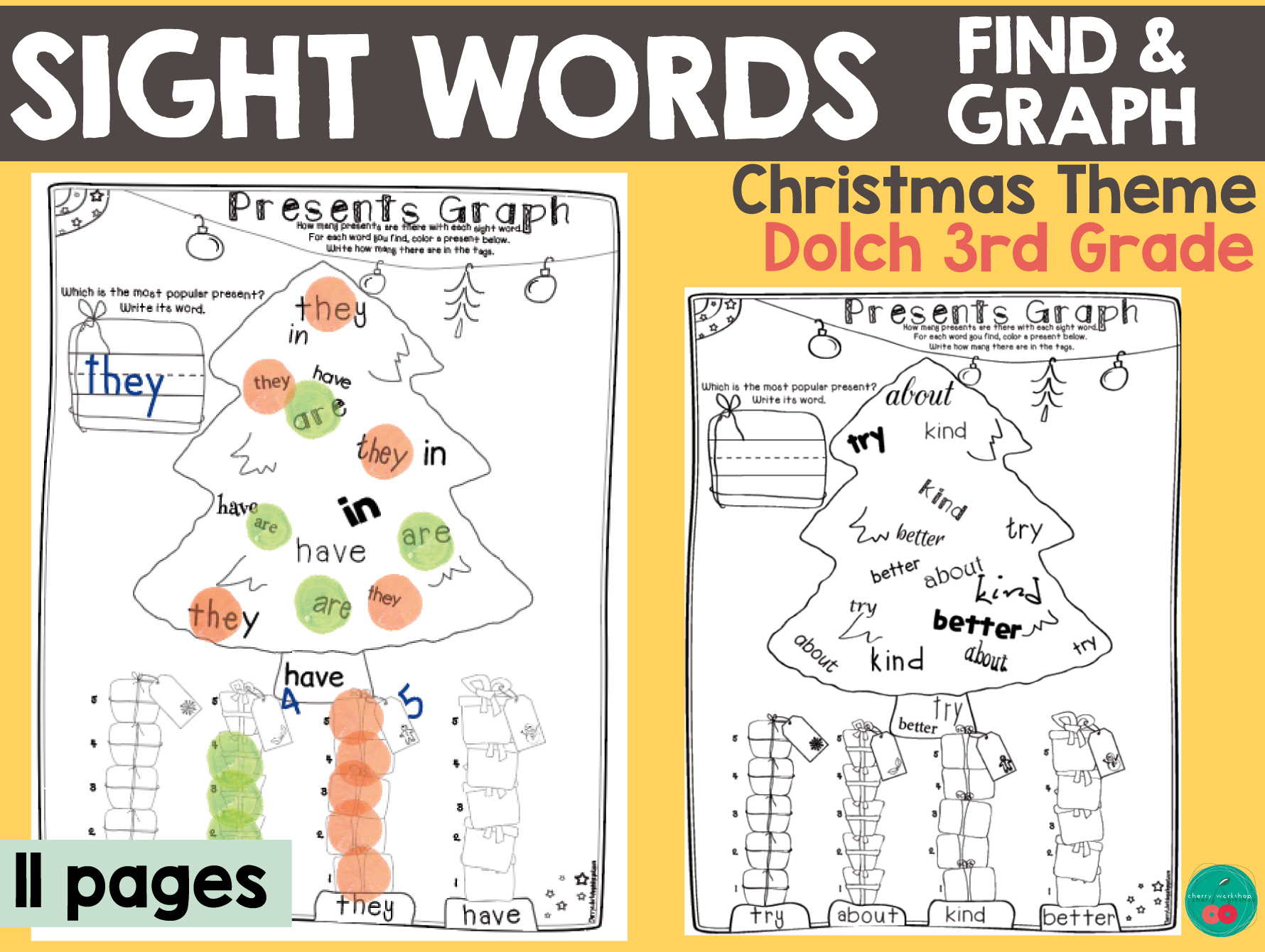 Christmas Sight Words 3Rd Grade with Christmas Sight Words Worksheets