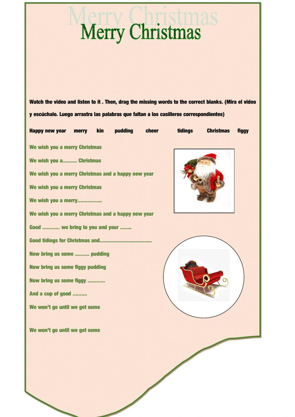 Christmas Song Interactive Worksheet - Worksheets Library intended for Christmas Song Worksheets with Pictures