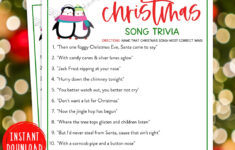 Christmas Song Trivia Game | Christmas Music Trivia Printable in Christmas Carol Trivia Worksheets