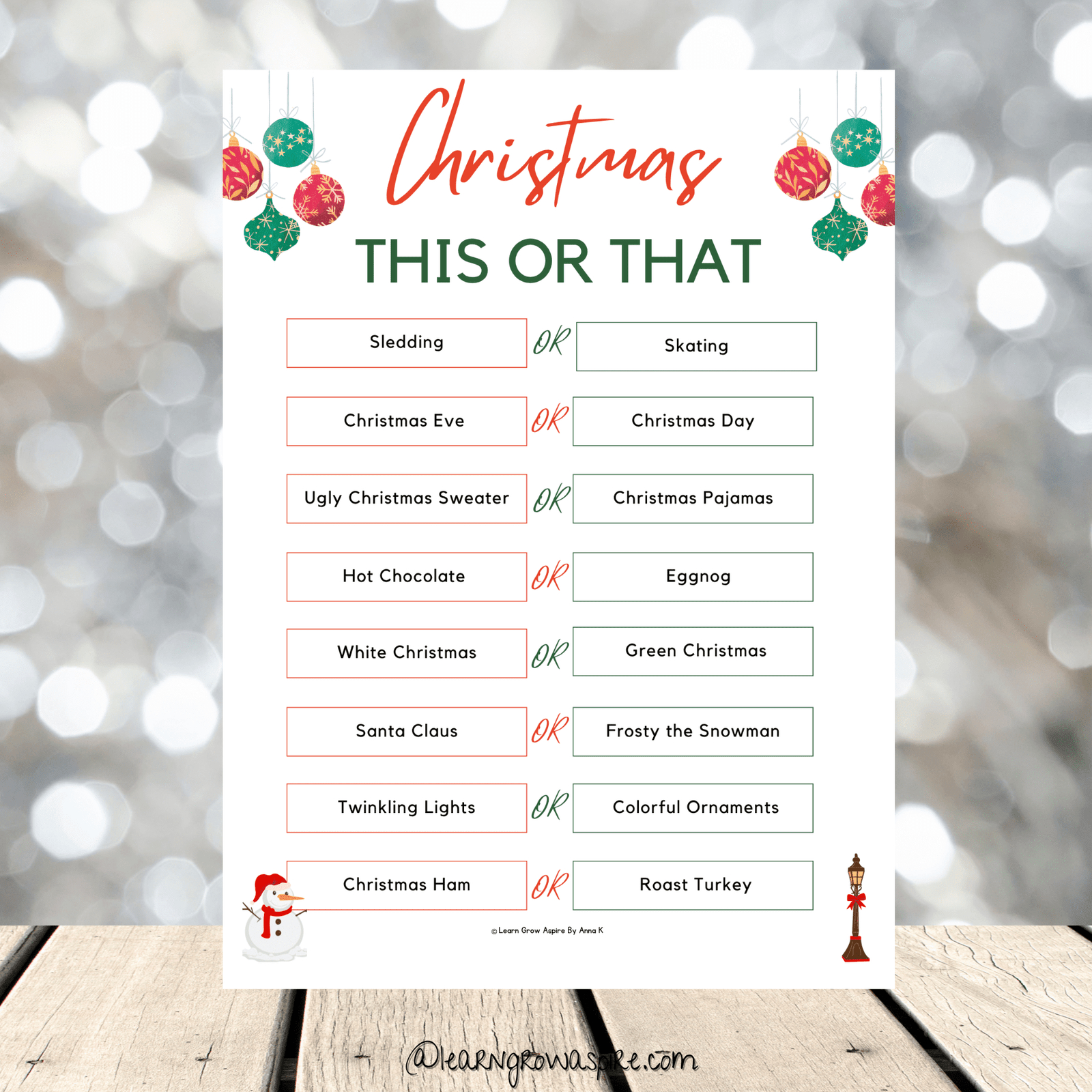 Christmas This Or That Questions For Kids (+Free Printable Pdf for Beyond the Worksheets Ugly Christmas Sweaters Answer Key