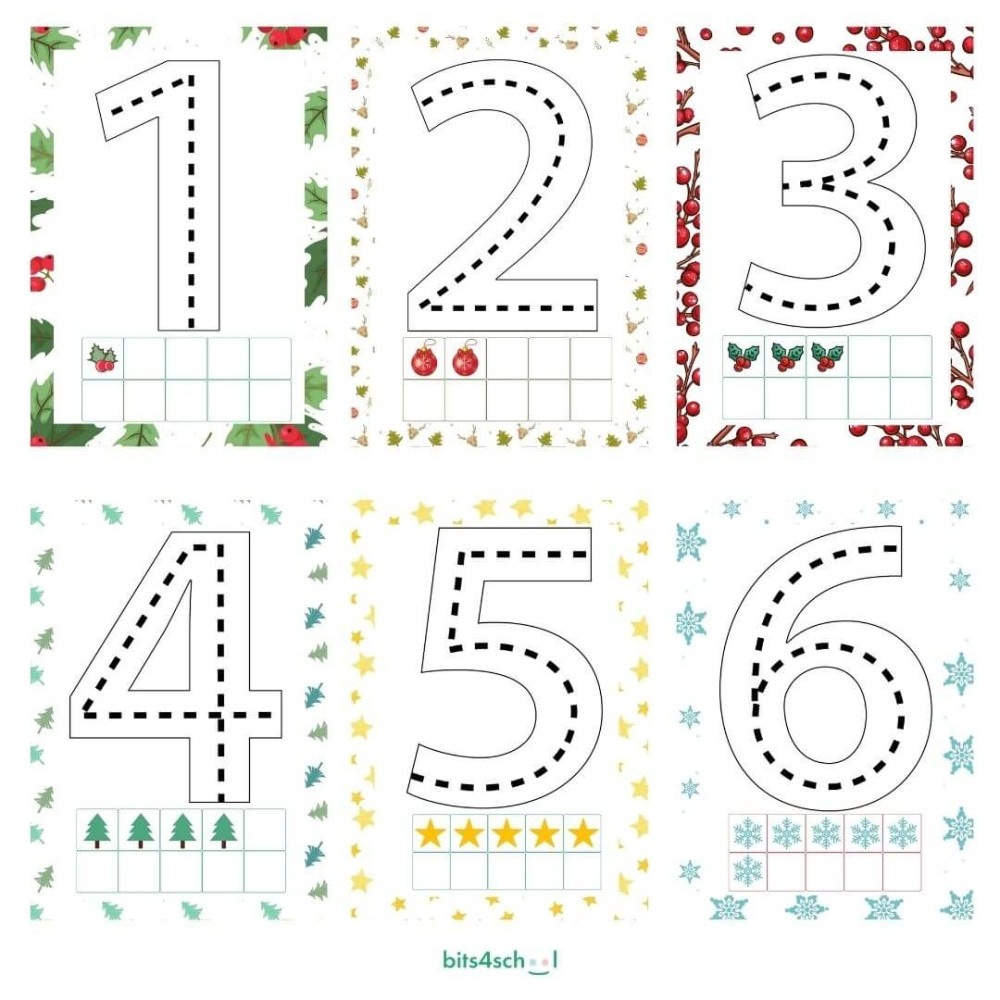 Christmas Tracing Numbers (Download) with regard to Christmas Number Tracing Worksheets