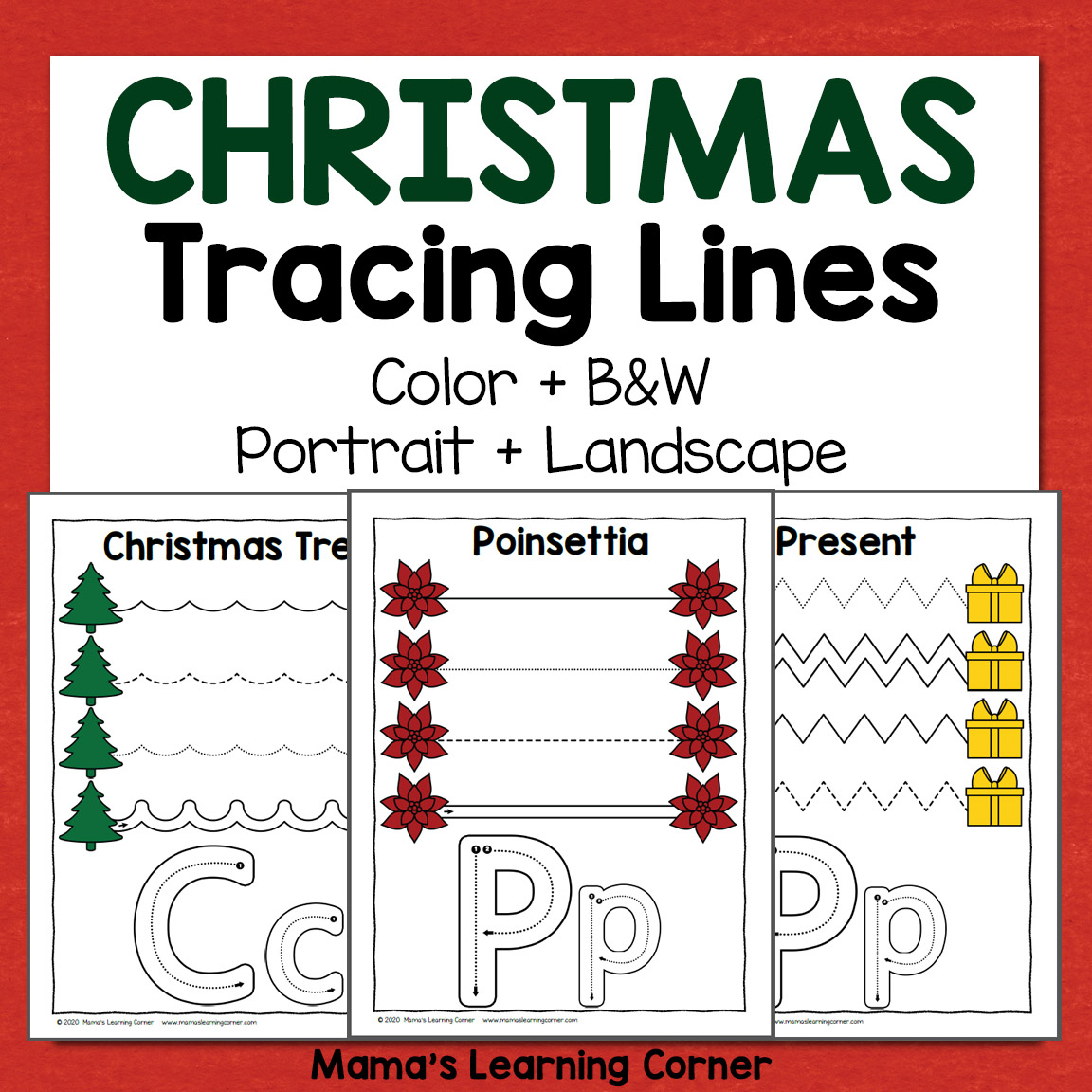 Christmas Tracing Worksheets For Preschool - Mamas Learning Corner for Christmas Tracing Worksheets Preschool