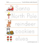 Christmas Tracing Worksheets   Raising Hooks With Christmas Words Tracing Worksheets