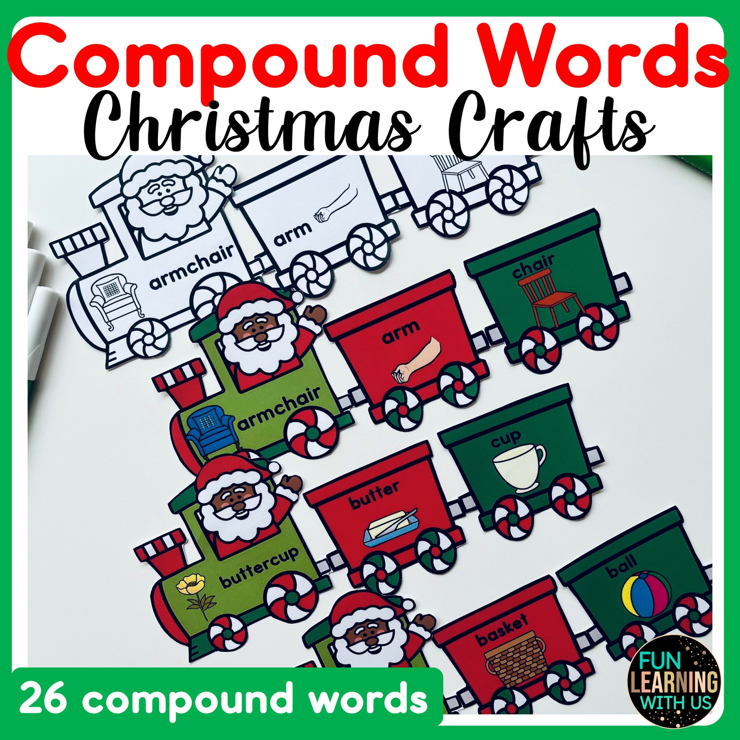 Christmas Train Compound Words Craft | December Kindergarten pertaining to Christmas Compound Words Worksheets