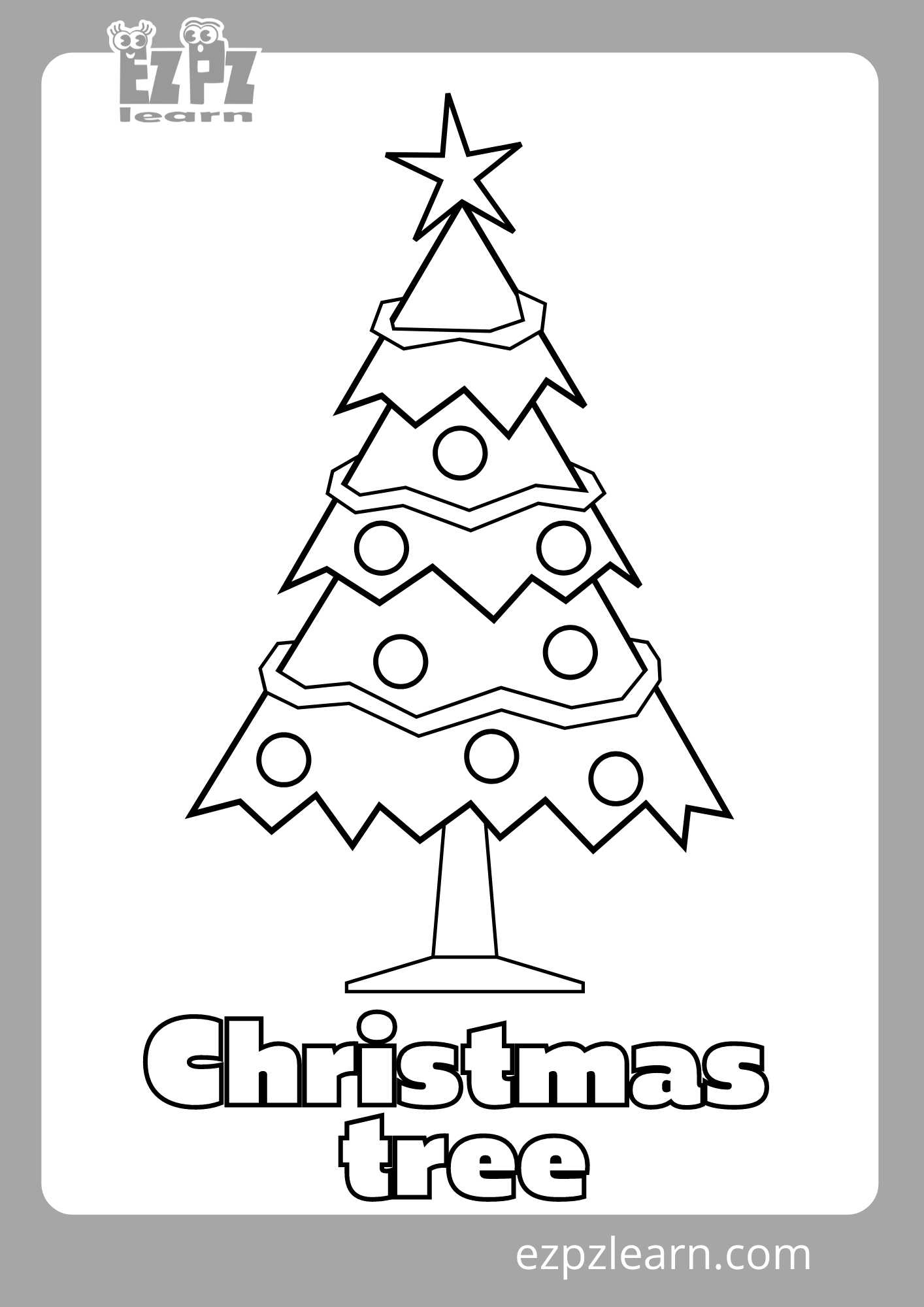 Christmas Tree Coloring Page - Ezpzlearn pertaining to Christmas Tree Coloring Worksheets