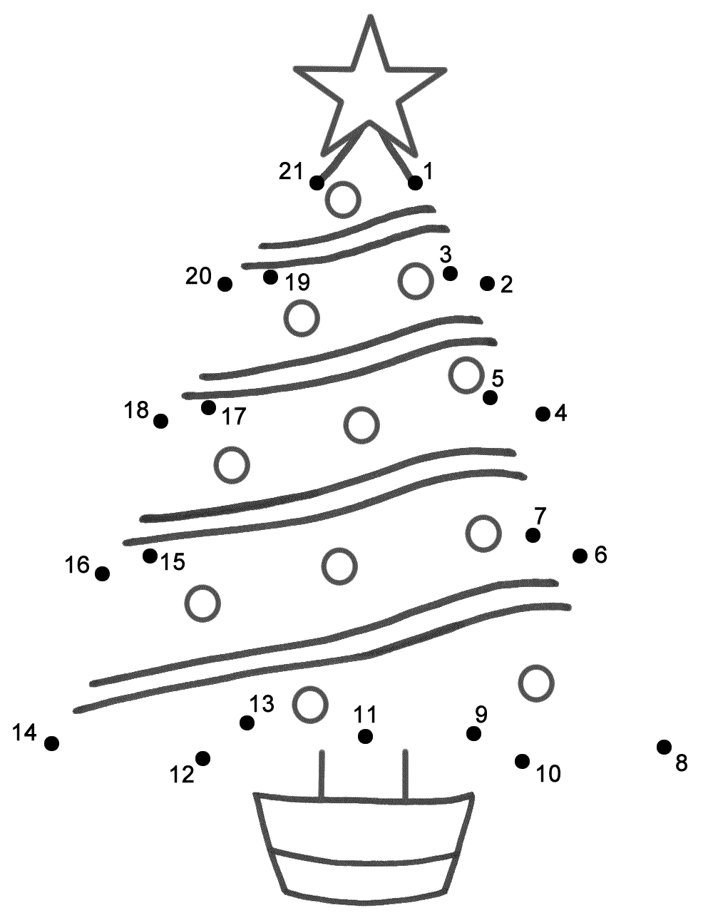 Christmas Tree - Connect The Dots, Count1&amp;#039;S (Christmas) throughout Free Printable Connect The Dots Christmas Worksheets