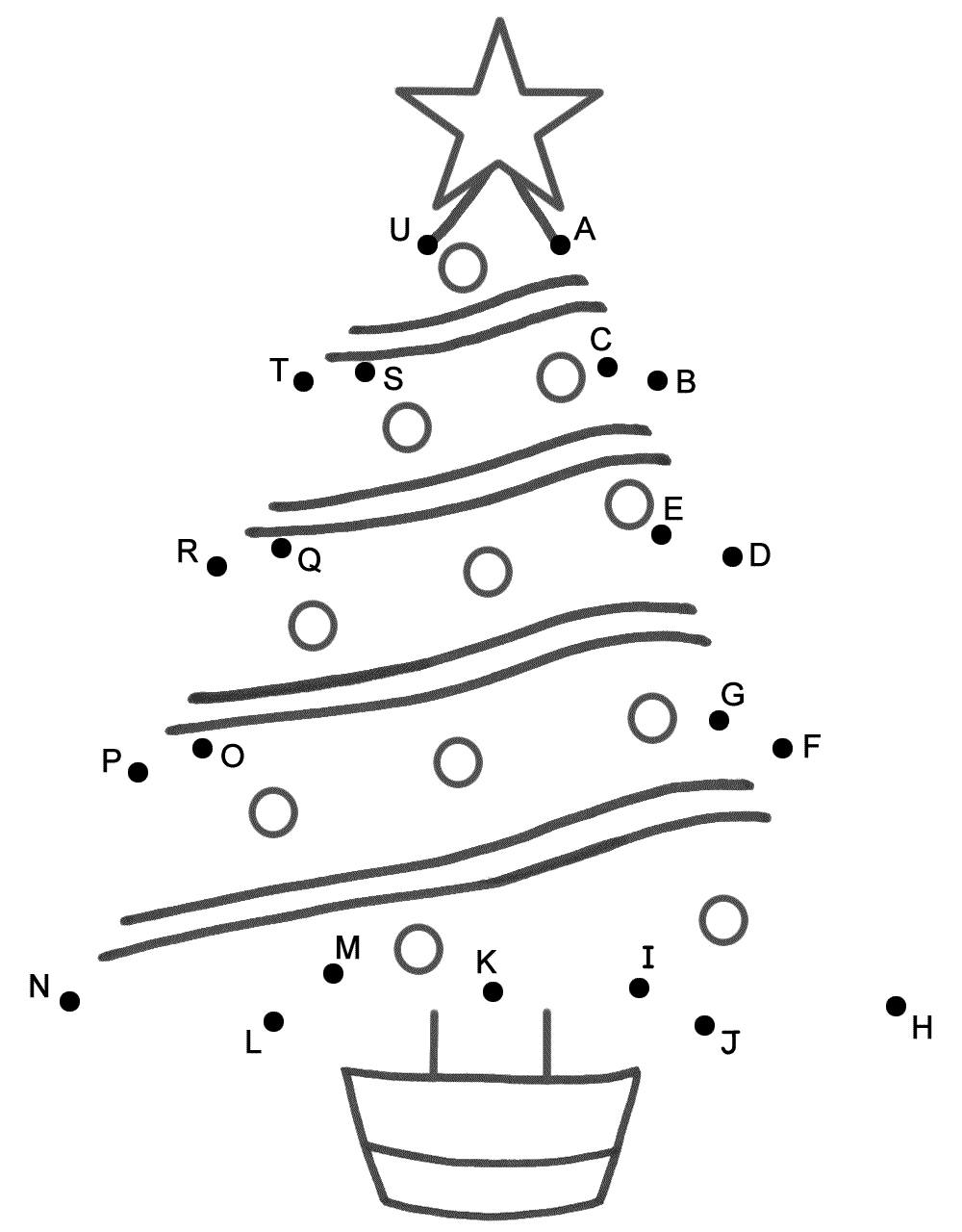 Christmas Tree - Connect The Dotscapital Letters (Christmas) with regard to Christmas Connect the Dots Worksheets