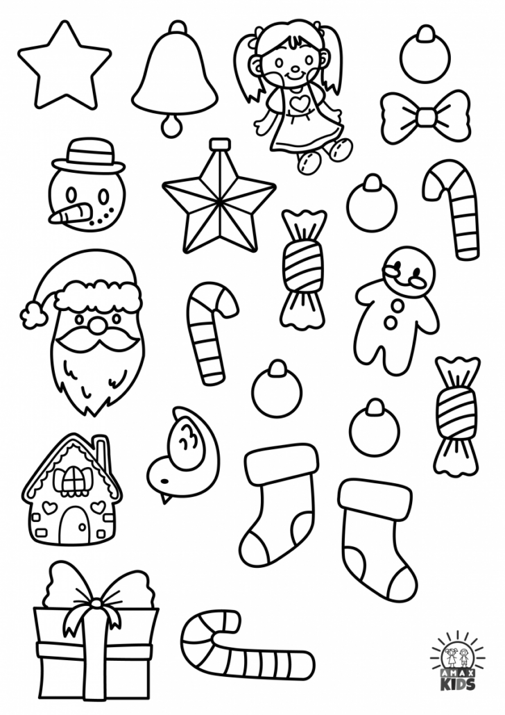 Color Cut and Paste Christmas Worksheets