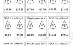 Christmas Tree Money Worksheets in Christmas Money Math Worksheets