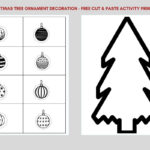 Christmas Tree & Ornaments Color Cut & Paste Free Printable For Printable Christmas Cut And Paste Worksheets