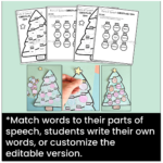 Christmas Tree Parts Of Speech Craft For Christmas Parts Of Speech Worksheets