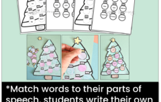 Christmas Tree Parts Of Speech Craft for Christmas Parts Of Speech Worksheets