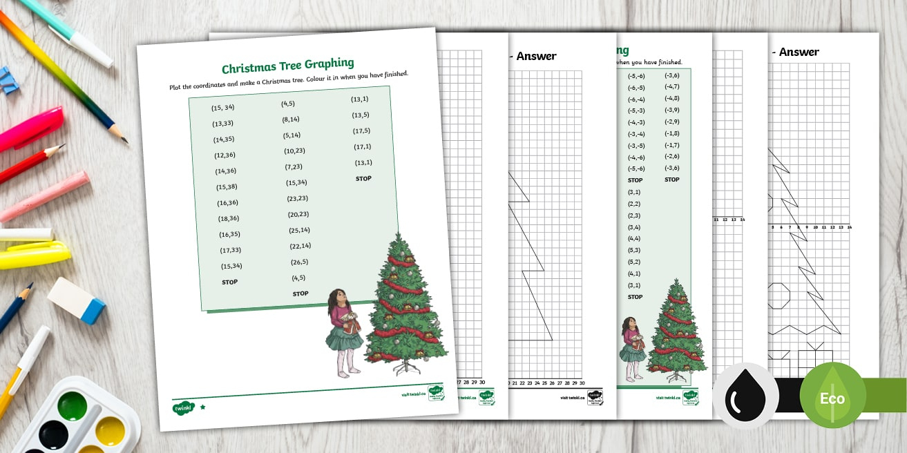 Christmas Tree Plotting Coordinates Graphing Activity in Christmas Tree Graphing Worksheets