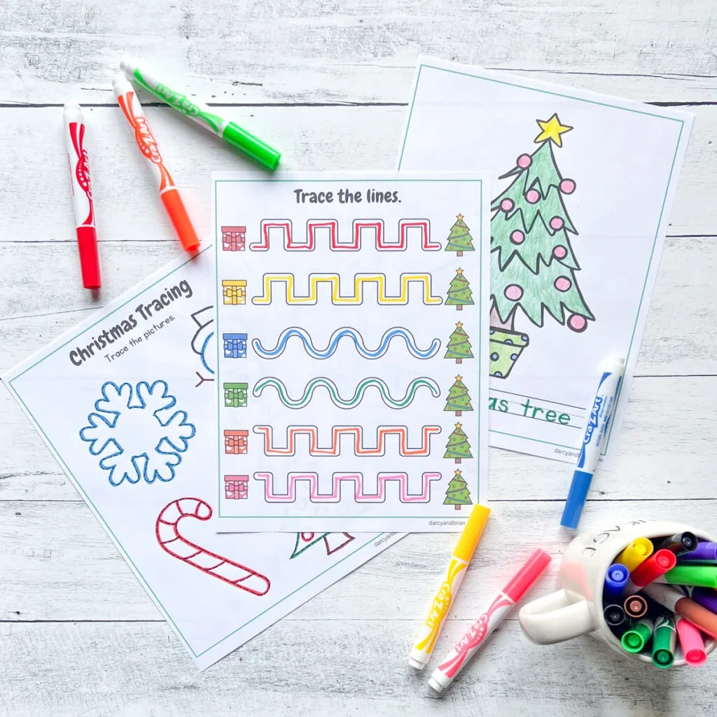 Christmas Tree Tracing Worksheets | Pencil Control Printables in Christmas Pencil Control Worksheets Tracing Lines