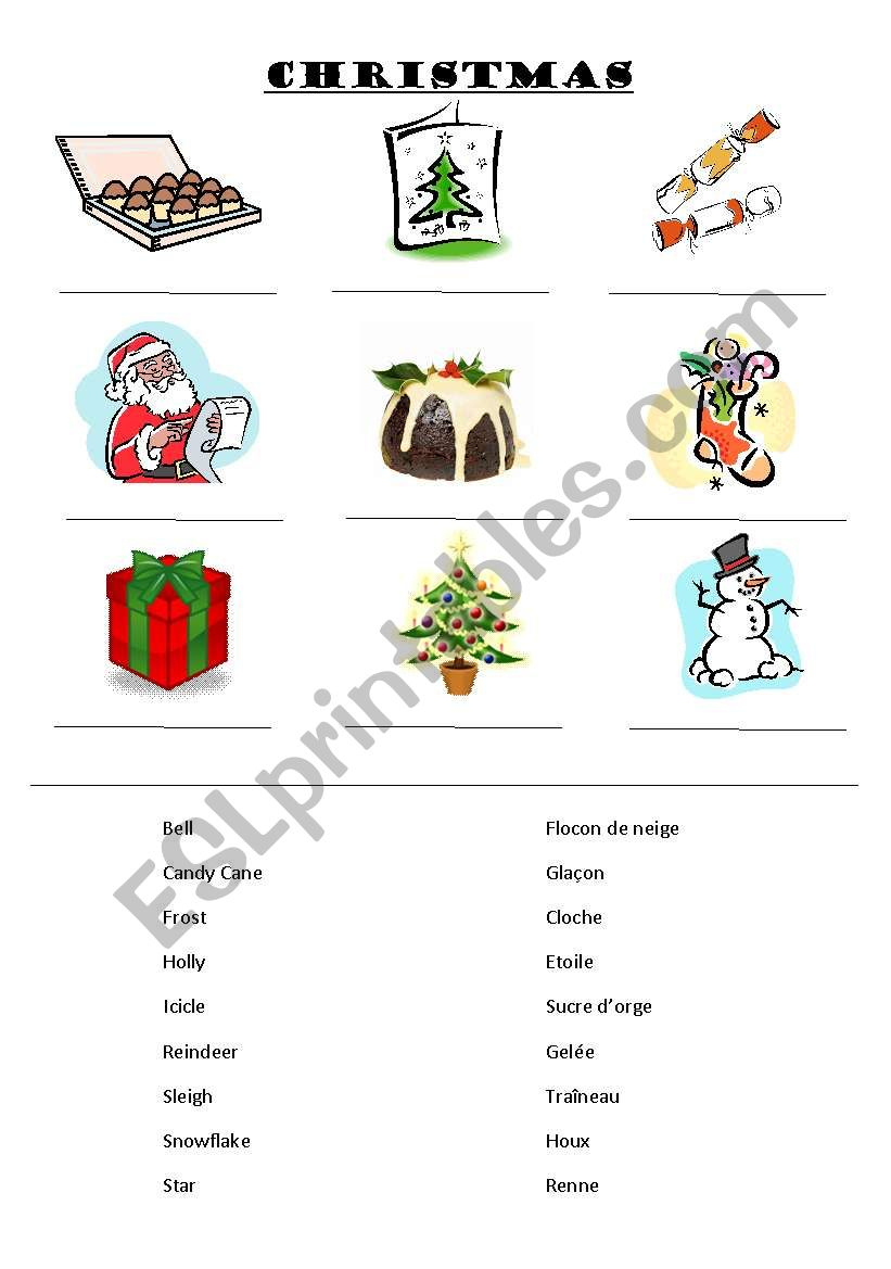 Christmas Vocabulary - Esl Worksheetalexsimpo with regard to French Christmas Vocabulary Worksheets