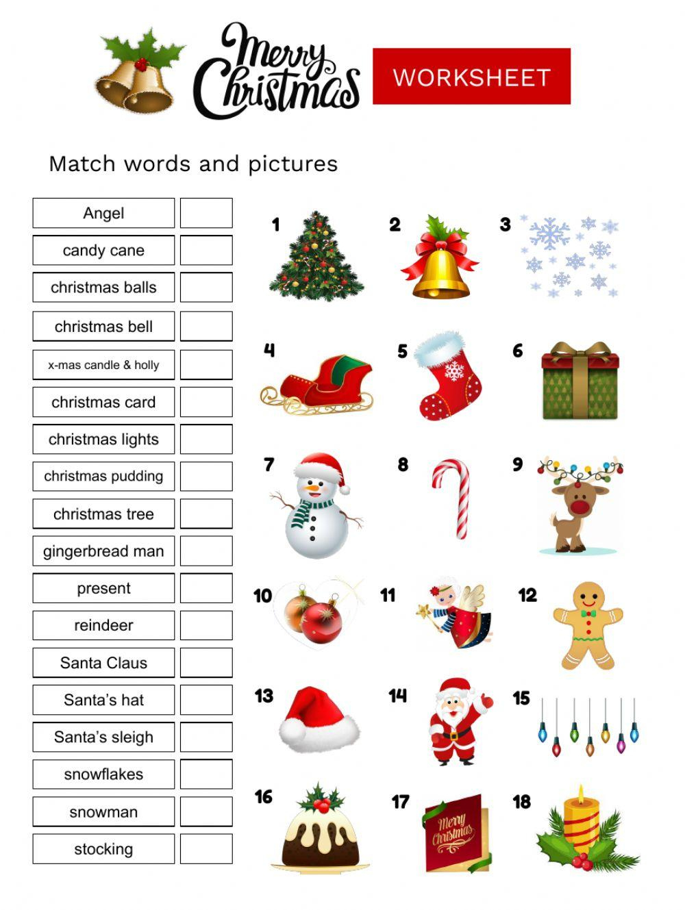 Christmas Vocabulary Online Activity - Worksheets Library intended for Esl Christmas Worksheets