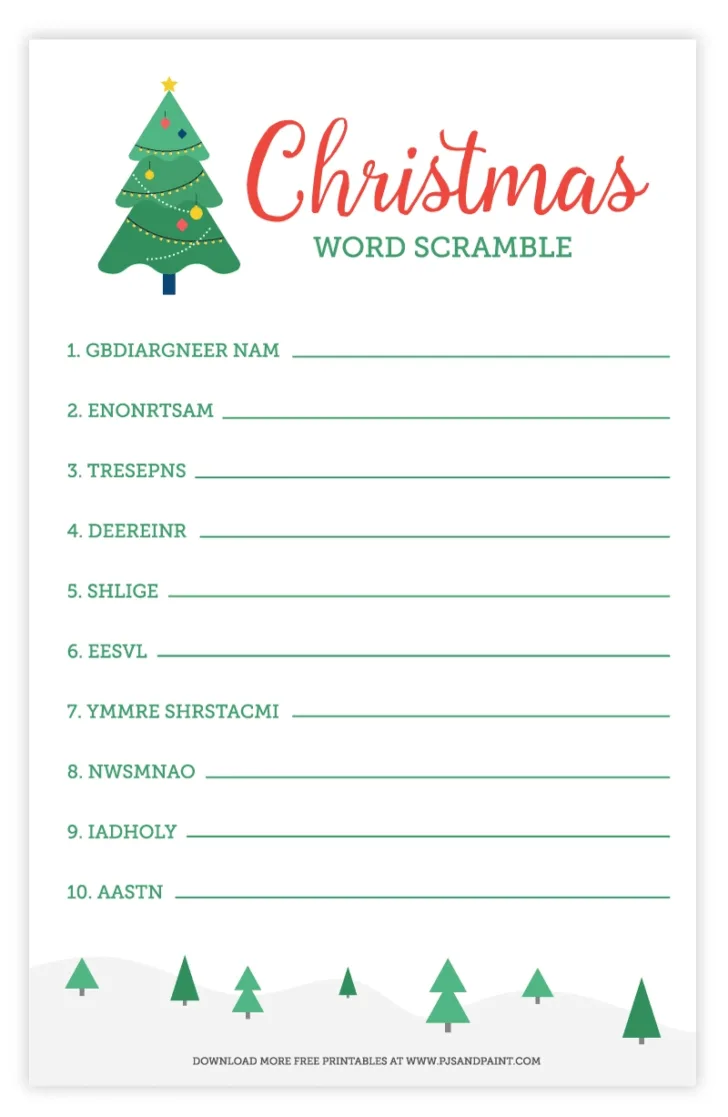 Unscramble Christmas Words Worksheets Unscramble Christmas Words Worksheets