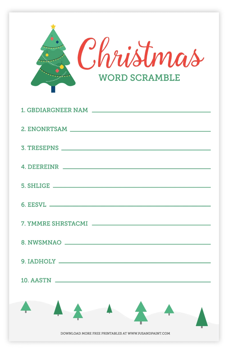 Christmas Word Scramble | Free Printable Christmas Activities throughout Christmas Word Scramble Worksheets