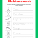 Christmas Writing Words   Classful Pertaining To Christmas Writing Worksheets For Kindergarten