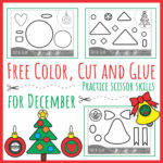 Color Cut Glue For December   Scissor Skills Practice   Your Regarding Christmas Color Cut Paste Worksheets