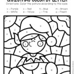 Colorlowercase Letter Christmas Preschool Worksheets With Regard To Color By Letter Christmas Worksheets