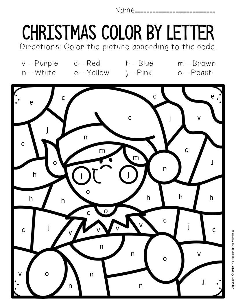 Colorlowercase Letter Christmas Preschool Worksheets with regard to Color by Letter Christmas Worksheets