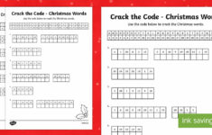 Crack The Code Christmas Words Activity with Christmas Crack The Code Worksheets