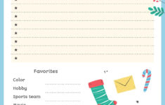 Dear Santa: My Christmas Wishlist Template for Christmas Wish List Worksheets