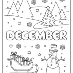 December Coloring Pages For Kids (7 Free Printable Pages)   Easy Within Christmas Coloring Worksheets Free