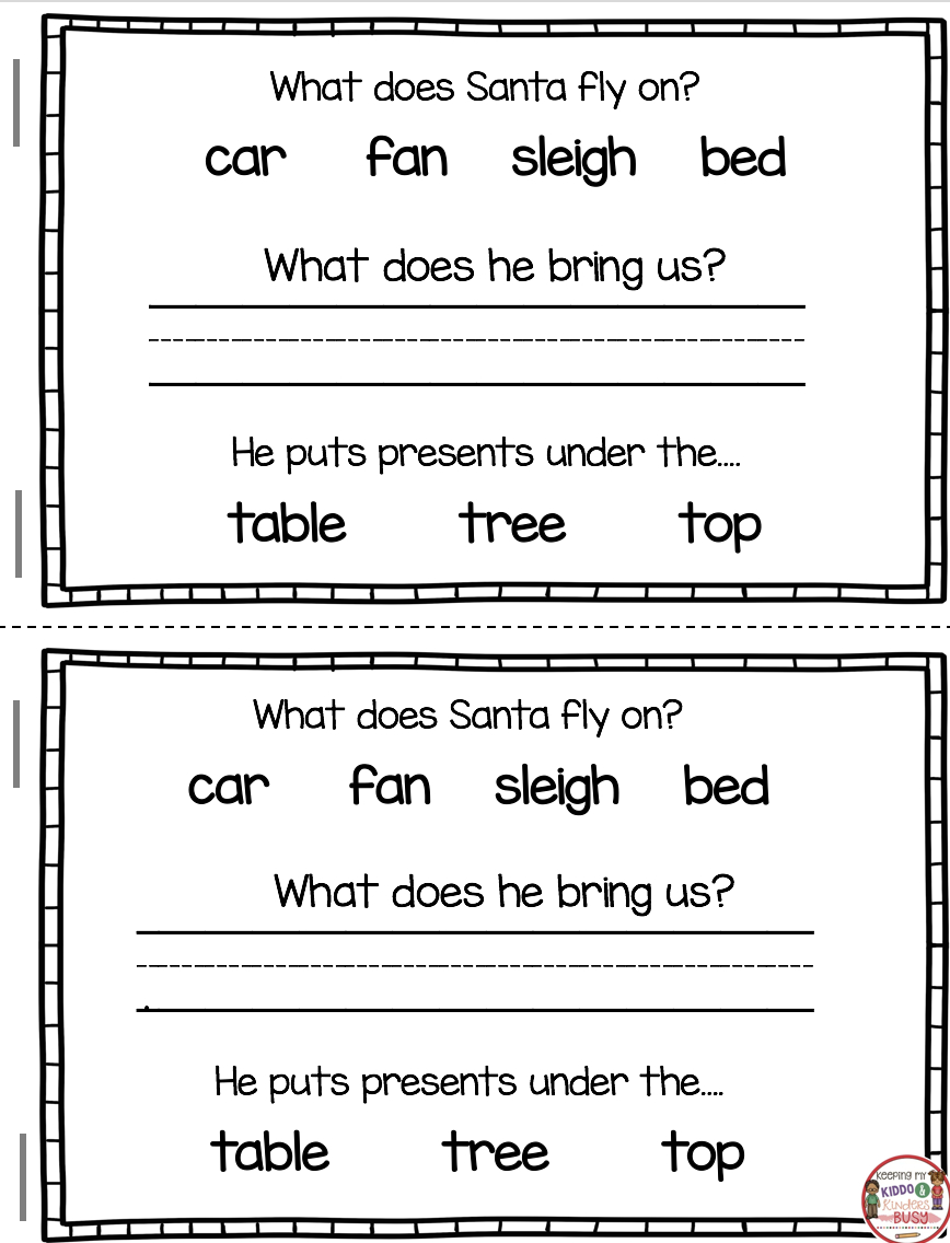 December Reading And Writing - Christmas - Free Book — Keeping My regarding 1st Grade Christmas Reading Comprehension Worksheets