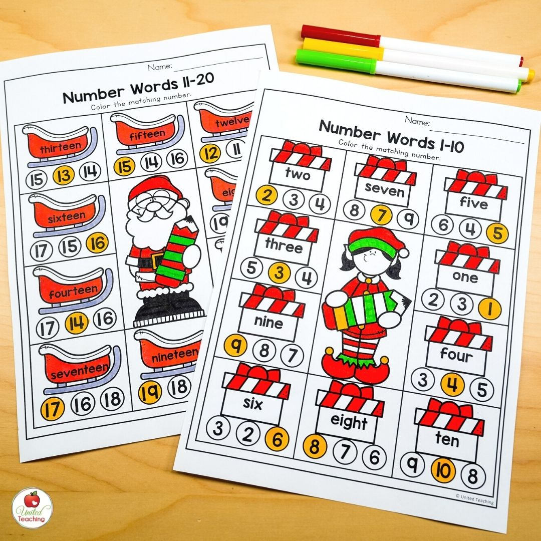 December Worksheets For Kindergarten: Fun And Easy To Use in Christmas Place Value Worksheets