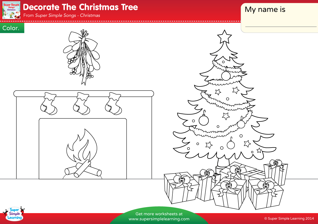 Decorate The Christmas Tree Worksheet - Color - Super Simple with regard to Decorate The Christmas Tree Worksheets