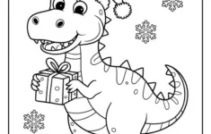 Dinosaur Christmas Coloring Pages (8 Free Printables) – Cute with Free Printable Christmas Coloring Worksheets