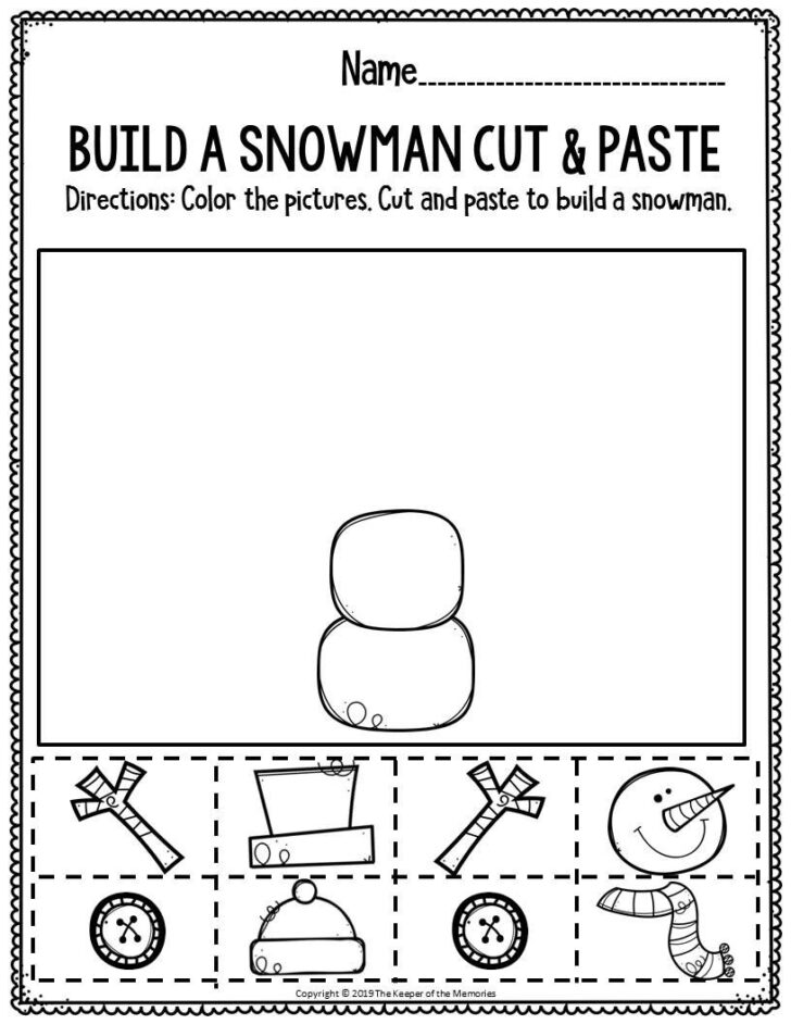 Preschool Christmas Cut and Paste Worksheets