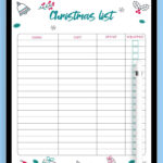 Download Printable Classic White Christmas List Template Pdf Pertaining To Christmas Gift Planning Worksheets