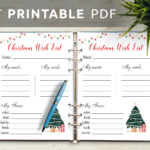 Download Printable White Christmas Wish List Template Pdf For Christmas Wish List Worksheets