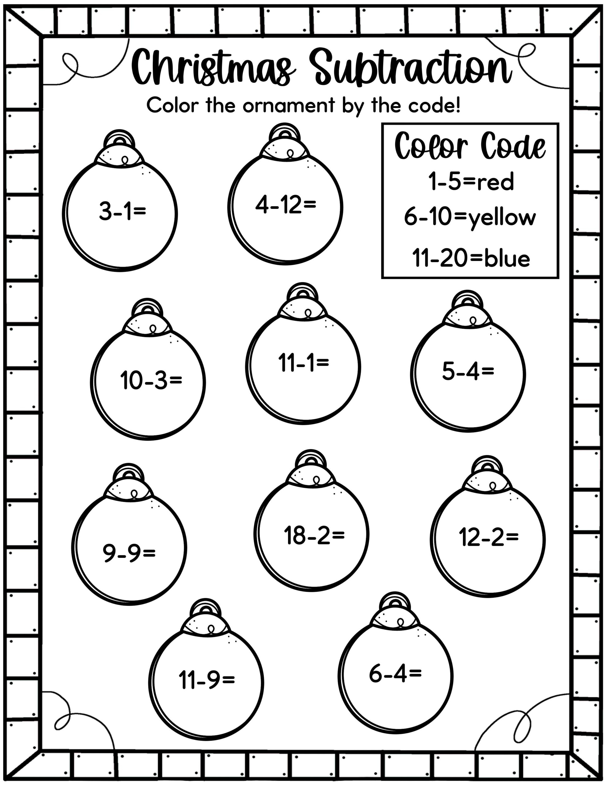 Easy Christmas Math Worksheets - Free! - Kids Activity Zone regarding Christmas Worksheets For 1St Grade