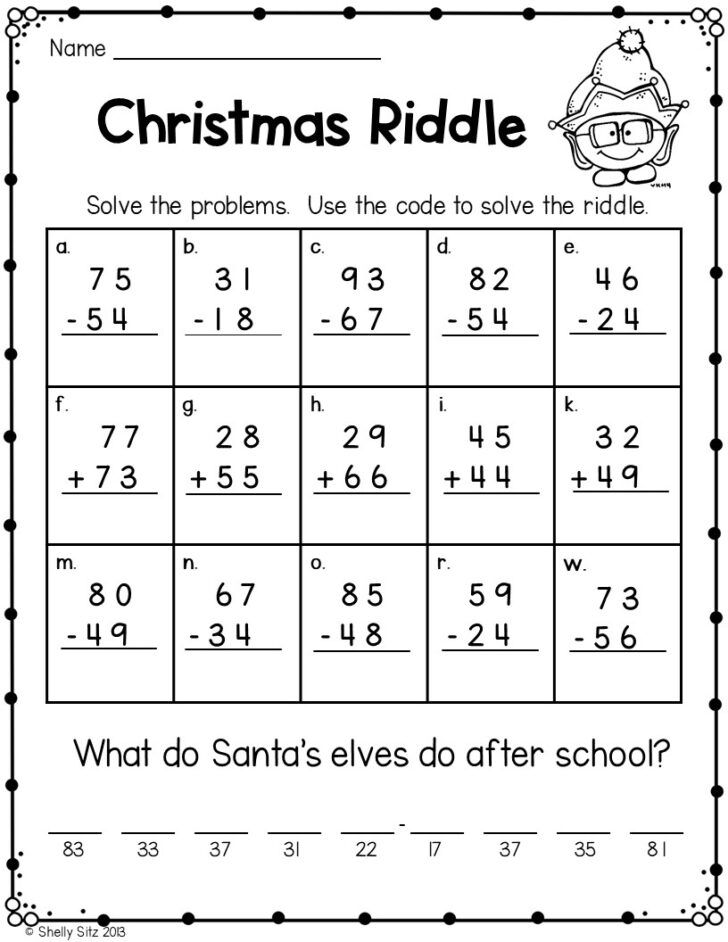 Free Christmas Addition and Subtraction Worksheets Free Christmas Addition and Subtraction Worksheets