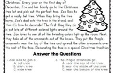 Enreading regarding Free Printable Christmas Comprehension Worksheets