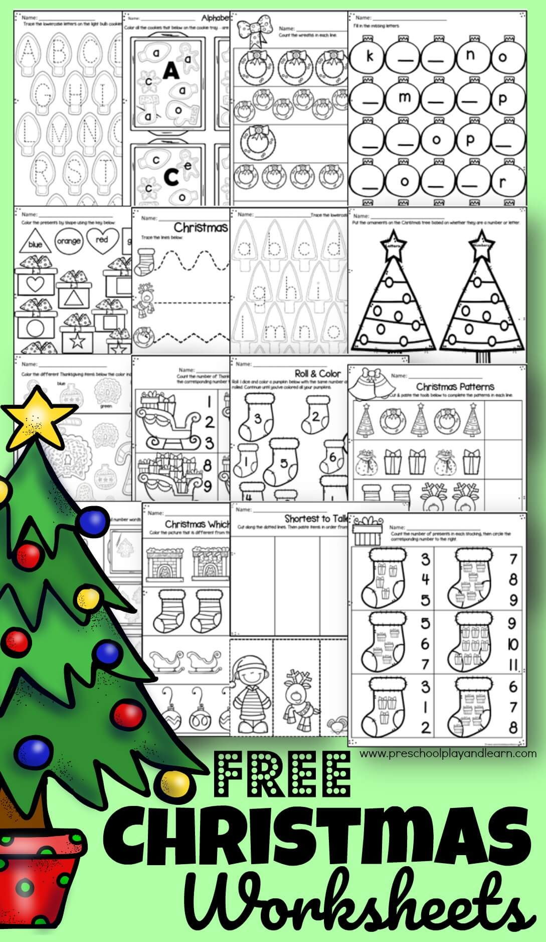 🎄 Free Printable Christmas Worksheets For Preschool inside Christmas Math Preschool Worksheets