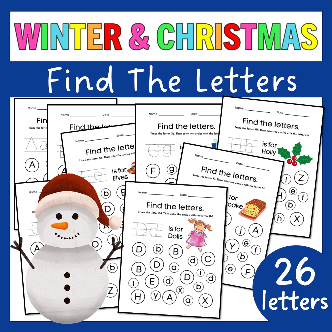 Find The Letter | Christmas &amp;amp; Winter Alphabet Recognition pertaining to Christmas Letter Recognition Worksheets