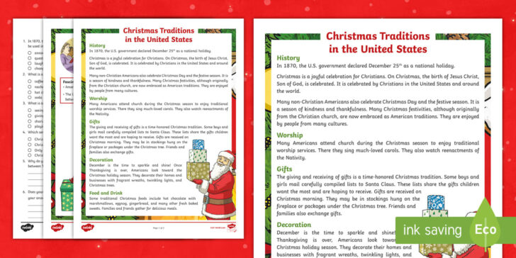 Christmas in the Usa Worksheets