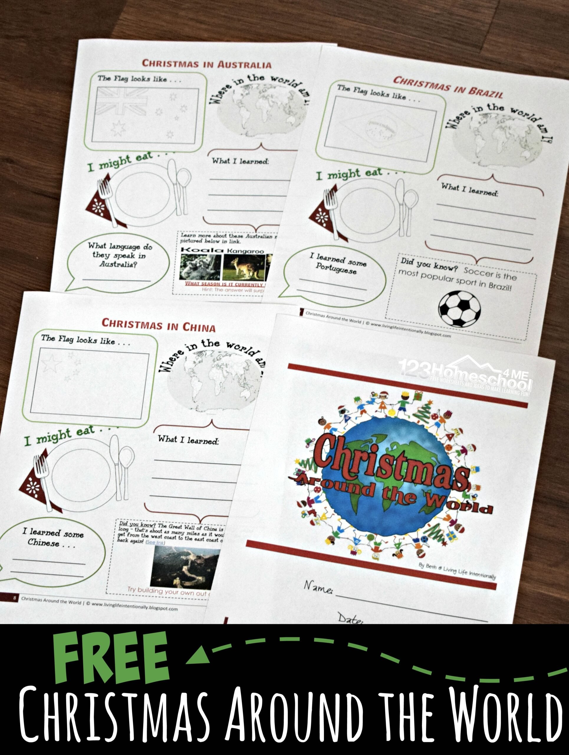 Free Christmas Around The World Worksheets For Kids + Activities with Christmas Around The World Worksheets Free