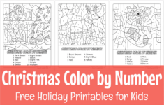 Free Christmas Colornumber Printables in Free Printable Color By Number Christmas Worksheets