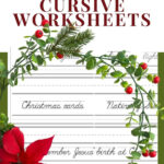 Free Christmas Cursive Handwriting Worksheet, Download Free Regarding Christmas Cursive Handwriting Worksheets