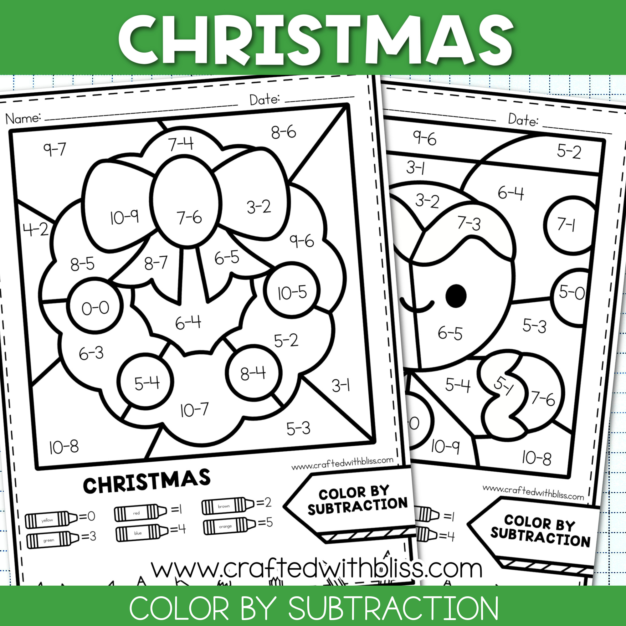 Free Christmas Fact Families - Addition And Subtraction Math in Free Christmas Subtraction Worksheets